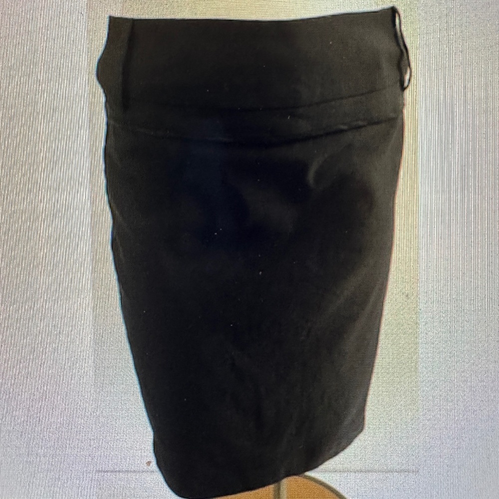 Dazz Women Black Casual Skirt L With Back Zipper Back Slit Stretchy Rayon Nylon